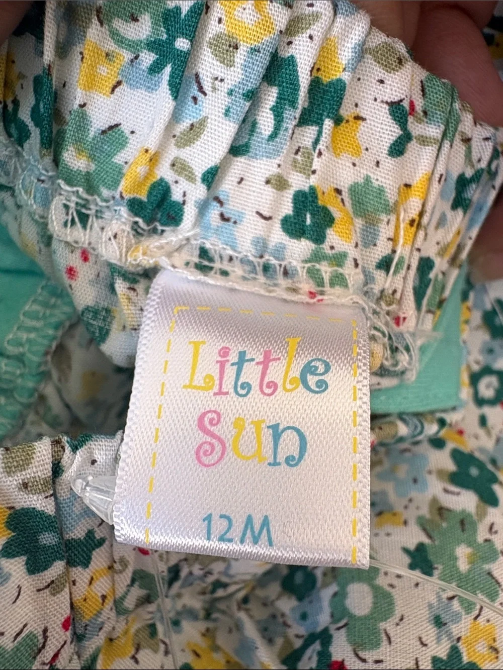 Mint Green Floral Suspender Baby One-Piece Romper